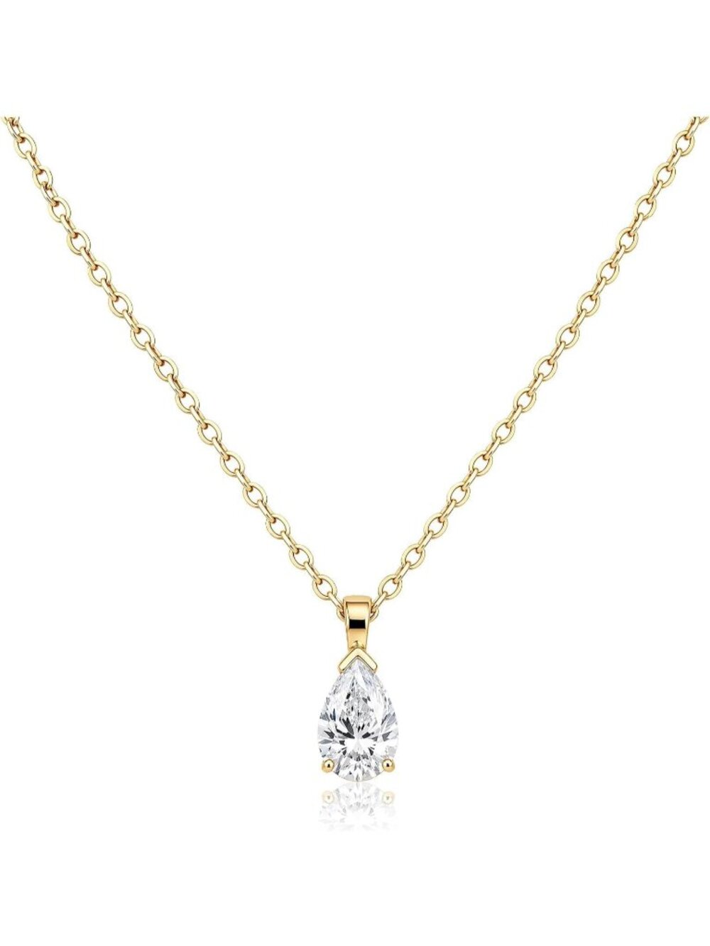 Women's 925 Sterling Gold Treble Clef Music Note CZ Pendant Necklace